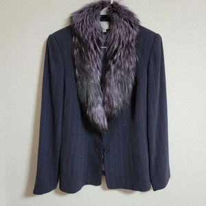 Alberto Makali Vintage 80's Blazer with removable Fox Fur Collar